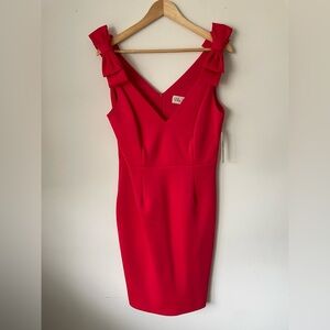 Eliza J Red Shoulder Bow Dress